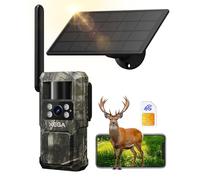 Xega 4G LTE Cámara de Caza Solar con Tarjeta SIM, Cámara Fototrampeo sin WiFi, 7800 mAh Batería, Visión Nocturna 950nm Infrarrojos Invisible, Audio de 2 vías, 0,2s Activación, IP66 Impermeable