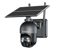 Xega 4G LTE Cámara de Seguridad Inalámbrica para Exteriores Solar | 2K HD Cámara 355°/95°, Sensor de Movimiento PIR, Visión Nocturna, Conversación Bidireccional, Tarjeta SIM Incluida