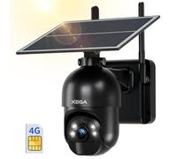 Xega 4G LTE Cámara de Seguridad Inalámbrica para Exteriores Solar | 2K HD Cámara 355°/95°, Sensor de Movimiento PIR, Visión Nocturna, Conversación Bidireccional, Tarjeta SIM Incluida