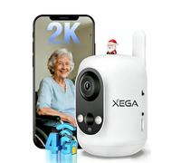 Xega 4G LTE Cámara Vigilancia Interior con Tarjeta SIM, 2K Cámara Inalámbrica sin WiFi para Bebés/Mascotas/Ancianos, 6000mAh Batería, 355°P/60°T, Detección PIR, TF/Cloud No Resistente al Agua