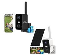 Xega 4G LTE Portátil Cámara de Vigilancia con Tarjeta SIM,2K Cámara Vigilancia sin Wi-Fi,Batería Recargable 10000mAh,PIR&Detección Humana,Color Visión Nocturna,Audio de 2 Vías,TF&Cloud,IP66(Blanco)