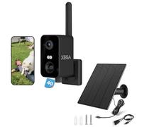 Xega 4G LTE Portátil Cámara de Vigilancia con Tarjeta SIM, Panel Solar de 3,5W, 2K Cámara Vigilancia sin Wi-Fi,Batería Recargable 10000mAh,PIR&Detección Humana,Color Visión Nocturna