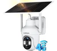 Xega 4G LTE Telecamera SIM Esterno con Pannello Solare,2K HD PTZ Telecamere