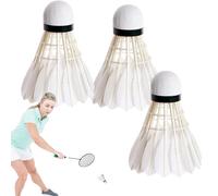 Xeihuul Balón de bádminton - 3 pelotas de bádminton de plumas naturales, pelotas de bádminton de alta velocidad, para juegos de interior y exterior