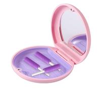 Xeihuul Bolsa de baño para prótesis dental, estuche de dentaduras postizas portát para hombres y mujeres, protector bucal al aire libre, soporte de protección nocturna, caja de aseo con espejo para