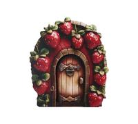 Xeihuul Puerta de Duendes en Miniatura de Madera | Escultura de Patio, Puerta de Hadas y Elfos para Árboles al Aire Libre, Adornos de Casa de Hadas para Jardín