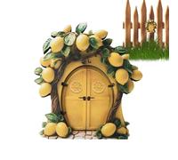Xeihuul Puerta en Miniatura de Hadas de Madera para Pared, Árbol y Jardín - Adorno de Elfo para Exterior, Patio