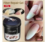 XEIJAYI 1 unidad de gel reparador de uñas de fibra de 100 g para uñas rotas, gel reparador de uñas transparente, gel fortalecedor de uñas para uñas delgadas xian wei xiu fu jiao