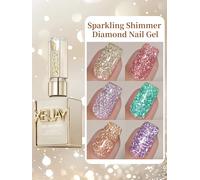 XEIJAYI Set de 6 Esmaltes de Uñas en Gel con Efecto Agua, 15ml, Gel UV LED, Semipermanente, Calidad de Salón, para Arte de Uñas DIY shuiguangsuizuan6se