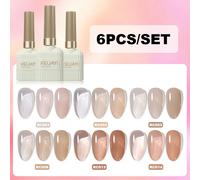 XEIJAYI, set de 6 unidades de esmalte de uñas en gel de 15 ml, ideal para esmaltes de uñas en gel que se pueden retirar fácilmente o para crear diseños de uñas en casa o en un salón de belleza. 6Pcs N