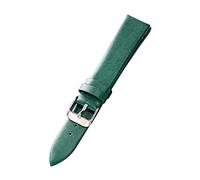 XEIJAYI Watch straps,12/14/16/18/20/22mm Candy Color Thin Flat Grain Genuine Leather Watchband for Women Quartz Watch Wrist Band Replacement(Green,12mm)