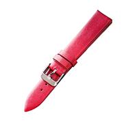 XEIJAYI Watch straps,12/14/16/18/20/22mm Candy Color Thin Flat Grain Genuine Leather Watchband for Women Quartz Watch Wrist Band Replacement(Rose Red,22mm)