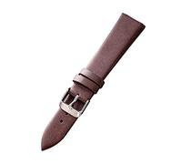 XEIJAYI Watch straps,12/14/16/18/20/22mm Candy Color Thin Flat Grain Genuine Leather Watchband for Women Quartz Watch Wrist Band Replacement(Brown,20mm)