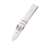 XEIJAYI Watch straps,12/14/16/18/20/22mm Candy Color Thin Flat Grain Genuine Leather Watchband for Women Quartz Watch Wrist Band Replacement(White,18mm)
