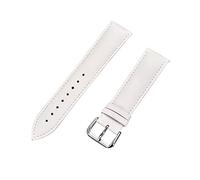 XEIJAYI Watch straps,14/16/18/20/22mm Colorful Genuine Leather Breathable Watchband Men Women Polished Pin Clasp Watch Strap for Quartz Watch(White,16mm)