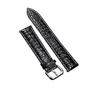 XEIJAYI Watch straps,16/18/20/22/24mm Casual Crocodile Grain Cowhide Watchband Anti-sweat Skin Friendly Watch Strap for Quartz Watch(Black-White Line,18mm)
