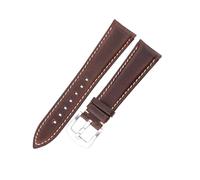 XEIJAYI Watch straps,18/19/20/21/22/24mm Women Men Vintage Oil Waxed Leather Watch Strap Multi-layered Cowhide Skin Friendly Watchband(Dark Brown,20mm)