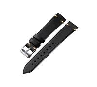 XEIJAYI Watch straps,18/19/20/21/22mm Ultra-Thin Soft Frosted Cowhide Watchband with Skin Friendly Leather Lining(Black,18mm)