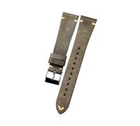 XEIJAYI Watch straps,18/19/20/22mm Men Vintage Handmade Frosted First-Layer Cowhide Watchband for Mechanical Watches(Gray,22mm)