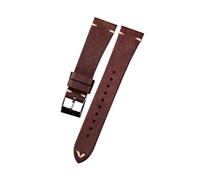 XEIJAYI Watch straps,18/19/20/22mm Men Vintage Handmade Frosted First-Layer Cowhide Watchband for Mechanical Watches(Brown,22mm)