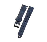 XEIJAYI Watch straps,18/19/20/22mm Men Vintage Handmade Frosted First-Layer Cowhide Watchband for Mechanical Watches(Blue,22mm)