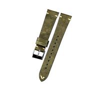 XEIJAYI Watch straps,18/19/20/22mm Men Vintage Handmade Frosted First-Layer Cowhide Watchband for Mechanical Watches(Green,20mm)