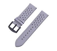 XEIJAYI Watch straps,18/20/22/24mm Men Genuine Leather Sweat Absort Watchband for Smart Watch Skin Friendly Watch Strap Replacement(Gray,22mm)