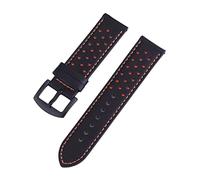 XEIJAYI Watch straps,18/20/22/24mm Men Genuine Leather Sweat Absort Watchband for Smart Watch Skin Friendly Watch Strap Replacement(Black with Orange Line,20mm)