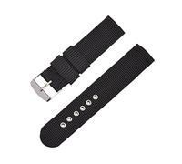 XEIJAYI Watch straps,18/20/22/24mm Men Women Simple Canvas Watchband Business Nylon Woven Anti-sweat Watch Strap Replacement(Black,24mm)