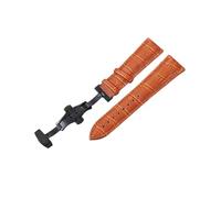 XEIJAYI Watch straps,18/20/22/24mm Quick Release Deployant Buckle First-layer Cowhide Watch Strap for Mechanical Watches, Quartz Watch(Light Brown(Black),24mm)