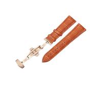 XEIJAYI Watch straps,18/20/22/24mm Quick Release Deployant Buckle First-layer Cowhide Watch Strap for Mechanical Watches, Quartz Watch(Light Brown(Rosegold),22mm)