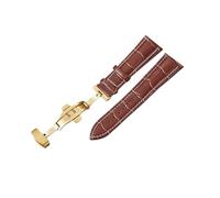 XEIJAYI Watch straps,18/20/22/24mm Quick Release Deployant Buckle First-layer Cowhide Watch Strap for Mechanical Watches, Quartz Watch(Dark Brown-W(Gold),20mm)
