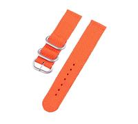 XEIJAYI Watch straps,18/20/22/24mm Stainless Steel Ring Buckle Canvas Watch Band Repleacement Accessories for Smart Watch, Analogue Watch(Orange-Silver,18mm)
