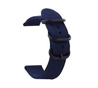 XEIJAYI Watch straps,18/20/22/24mm Stainless Steel Ring Buckle Canvas Watch Band Repleacement Accessories for Smart Watch, Analogue Watch(Blue-Black,18mm)