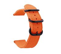 XEIJAYI Watch straps,18/20/22/24mm Stainless Steel Ring Buckle Canvas Watch Band Repleacement Accessories for Smart Watch, Analogue Watch(Orange-Black,20mm)