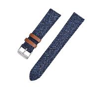 XEIJAYI Watch straps,18/20/22mm Vintage Nylon Woven Watch Strap with Leather Lining, Pin Clasp Mechanical Watches Watchband(Blue,20mm)