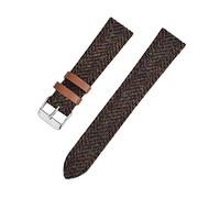 XEIJAYI Watch straps,18/20/22mm Vintage Nylon Woven Watch Strap with Leather Lining, Pin Clasp Mechanical Watches Watchband(Brown,22mm)