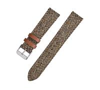 XEIJAYI Watch straps,18/20/22mm Vintage Nylon Woven Watch Strap with Leather Lining, Pin Clasp Mechanical Watches Watchband(Green,18mm)