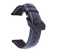 XEIJAYI Watch straps,20/22/24/26mm Crazy Horse Leather Retro Men Watch Band Bright Colors Bamboo Pattern Watchband Replacement Accessories(Blue,24mm)