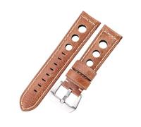 XEIJAYI Watch straps,20/22/24mm Women Men Oil Waxed Cowhide Watchband Genuine Leather Watch Strap Repalcement with Stainless Steel Pin Buckle(Brown,22mm)