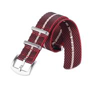 XEIJAYI Watch straps,20/22mm Men Silky Nylon Woven Watch Strap, Breathable and Skin-friendly Canvas Mechanical Watchband Replacement(Red,22mm)