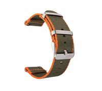 XEIJAYI Watch straps,20/22mm Men Women Elegant Smooth Canvas Watchband Polished Pin Clasp Watch Strap with Quick Release Spring Bar(Dark Green,22mm)