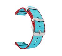 XEIJAYI Watch straps,20/22mm Men Women Elegant Smooth Canvas Watchband Polished Pin Clasp Watch Strap with Quick Release Spring Bar(Sky Blue,22mm)