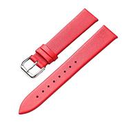 XEIJAYI Watch straps,6/8/10/12/13/14/15/16/17/18/20/22/24mm Thin Flat Grain Women Genuine Leather Watch Band Replacement Quartz Watch Accessories(Red,17mm)