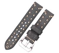 XEIJAYI Watch straps,Handmade Watchbands 22/24mm Leather Vintage Watch Strap Women Men Watch Accessories(Gray,24mm)