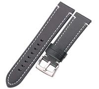 XEIJAYI Watch straps,Leather Watchbands 18mm 20mm 22mm 24mm Women Men Watch Strap with Buckle(Blue Silver,18mm)