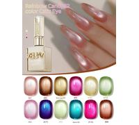 XEJAYI 1pc 15ml Rainbow Candy Cat Eye Gel Esmalte de uñas, UV LED Soaking Nail Gel, semipermanente, calidad de salón de bricolaje bingtangmaoyan02