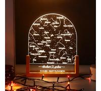 XEL Lampara Personalizada,Mapa Estelar Personalizado,Cuadro Mapa Estelar Led Luz Nocturna Personalizada con Nombre,Regalos San Valentin Hombre Mujer (153x203x5mm,3 Colores)