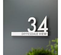 XEL Números de casa personalizados para exteriores, cartel de dirección personalizado, tablero moderno de buzón, señales de dirección flotantes para el hogar (22 x 10 cm)