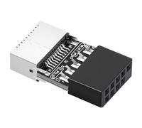 Xelsluthe Adaptador de cabecera para placa base, USB 2.0 a USB 3.2 Gen 1, adaptador de cabezal para placa base, 9 pines, convertidor interno, conector de panel frontal con conector tipo E Key A hembra